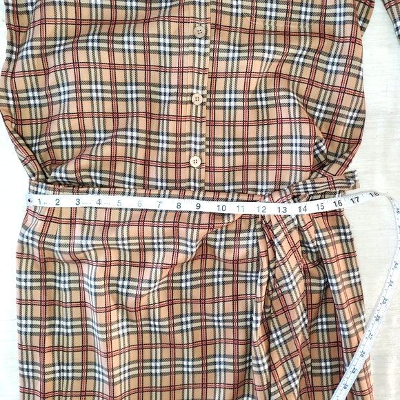 VTG NATURAL ELEMENTS 100% Silk Plaid Matching Skirt Top Tartan Preppy Norm SZ 10 - Picture 10 of 12